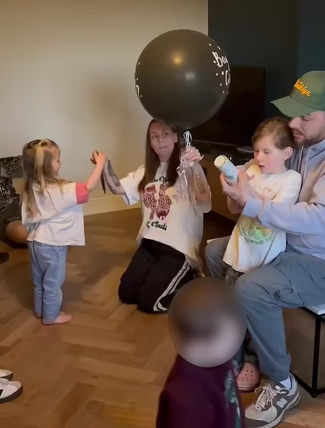 Screenshot from video of Jess Gildenhuys gender reveal party