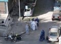 Site of bomb exploding in woman's hands
