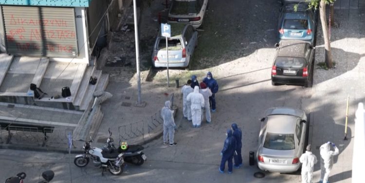 Site of bomb exploding in woman's hands