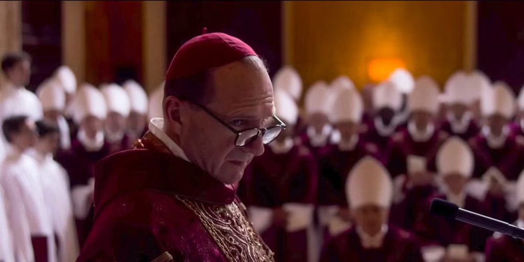 Still showing Cardinal Lawrence from the movie Conclave