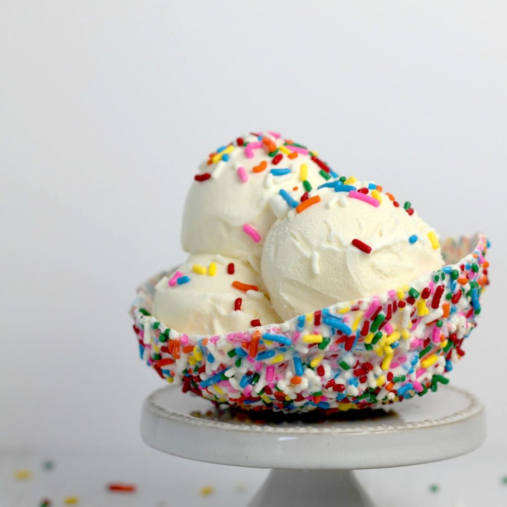 vanilla ice cream with sprinkles