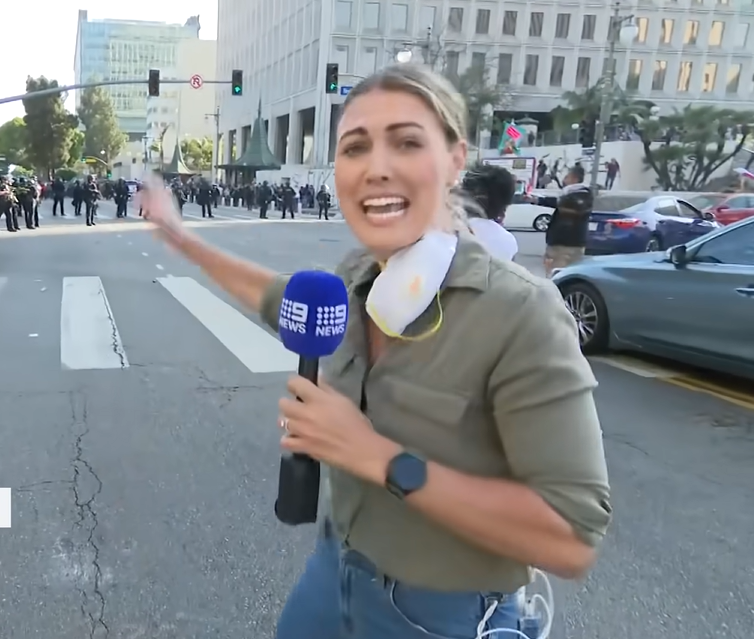 Nine News reporter at LA protests