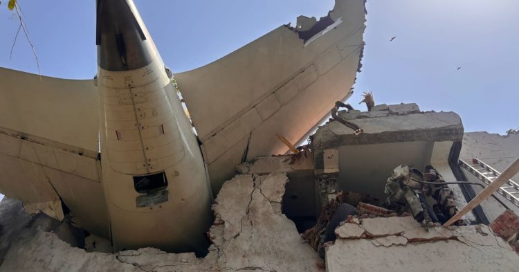 Plane crash remains in Ahmedabad India