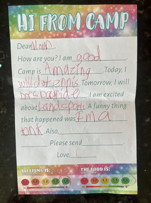Blakely's letter to her mom