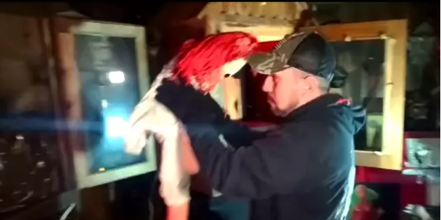 Dan Rivera handling Annabelle doll