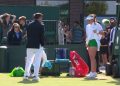 Jelena Ostapenko lifting up her skirt