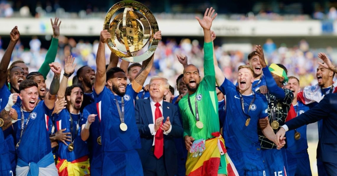 Trump on stage with Chelsea at FIFA Club World Cup final