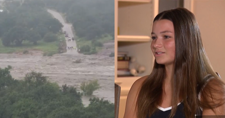 Picture of the Texas floods and Stella Thompson